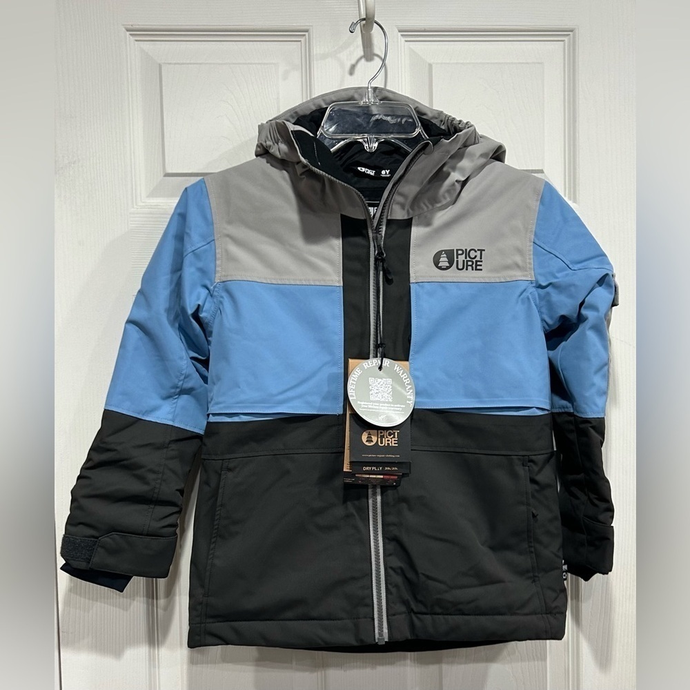 Picture Organic Clothing Boys' Size 6 Edytor Insulated Jacket Grey NWT Ski Blue